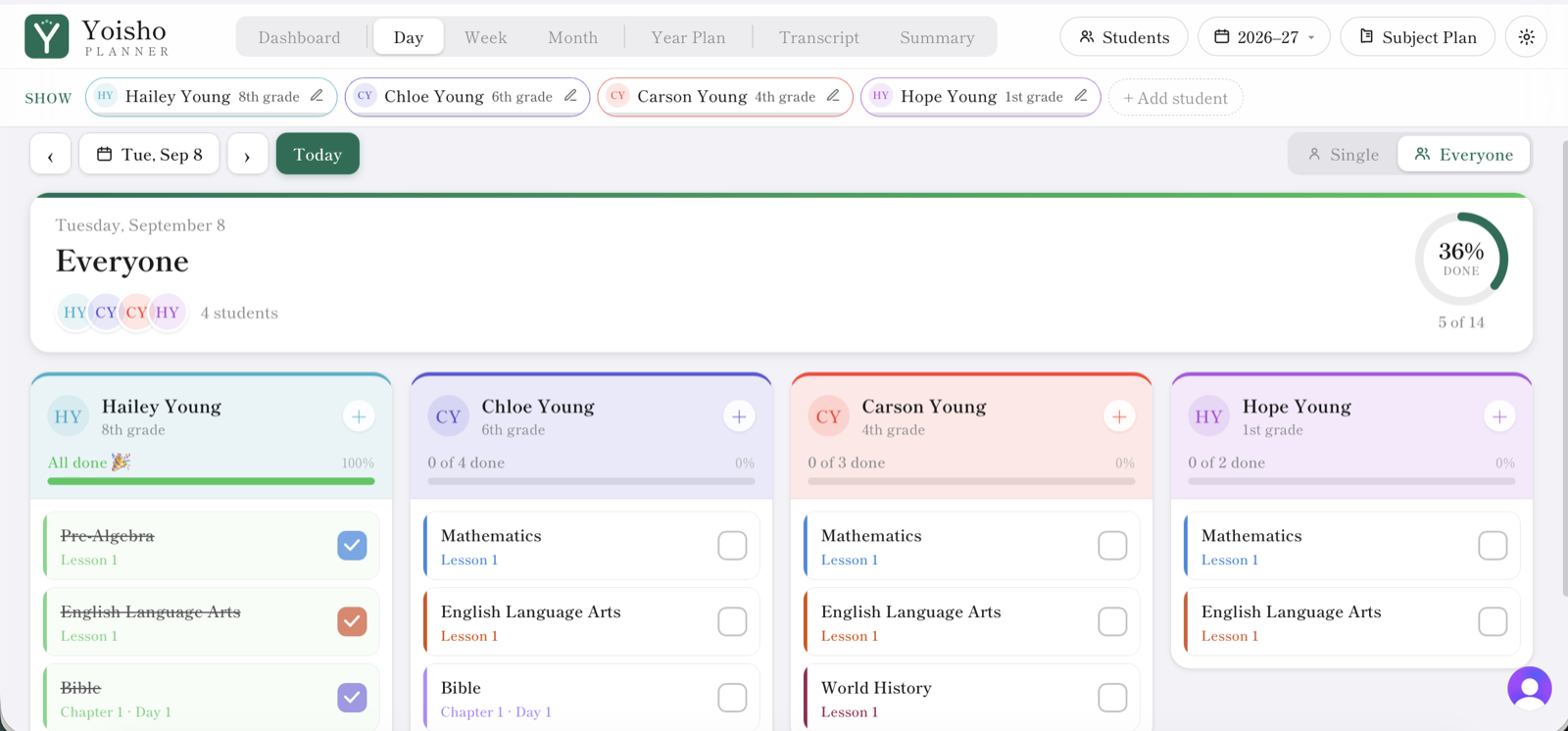 Daily check-off — Yoisho Planner
