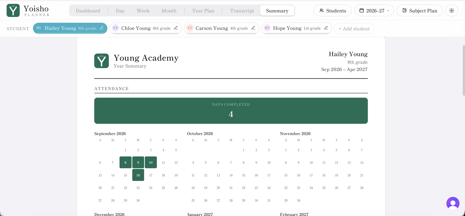 Year-end summary — Yoisho Planner